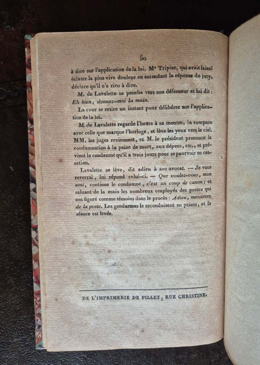 Procès de M. Marie Chamans De Lavalette (Edition Originale 1815) - Ex libris Henri Schultz-photo-5