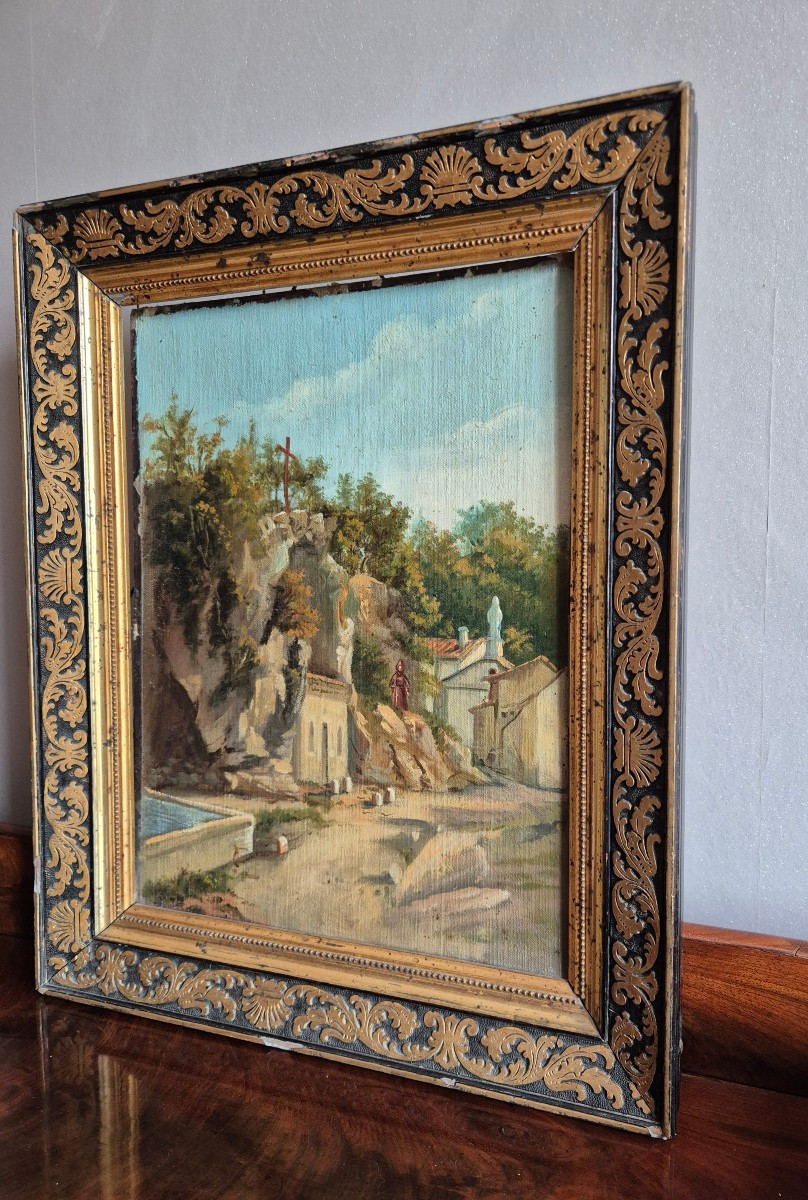Oil On Canvas, 19th Century, Mounted On Wood-photo-2
