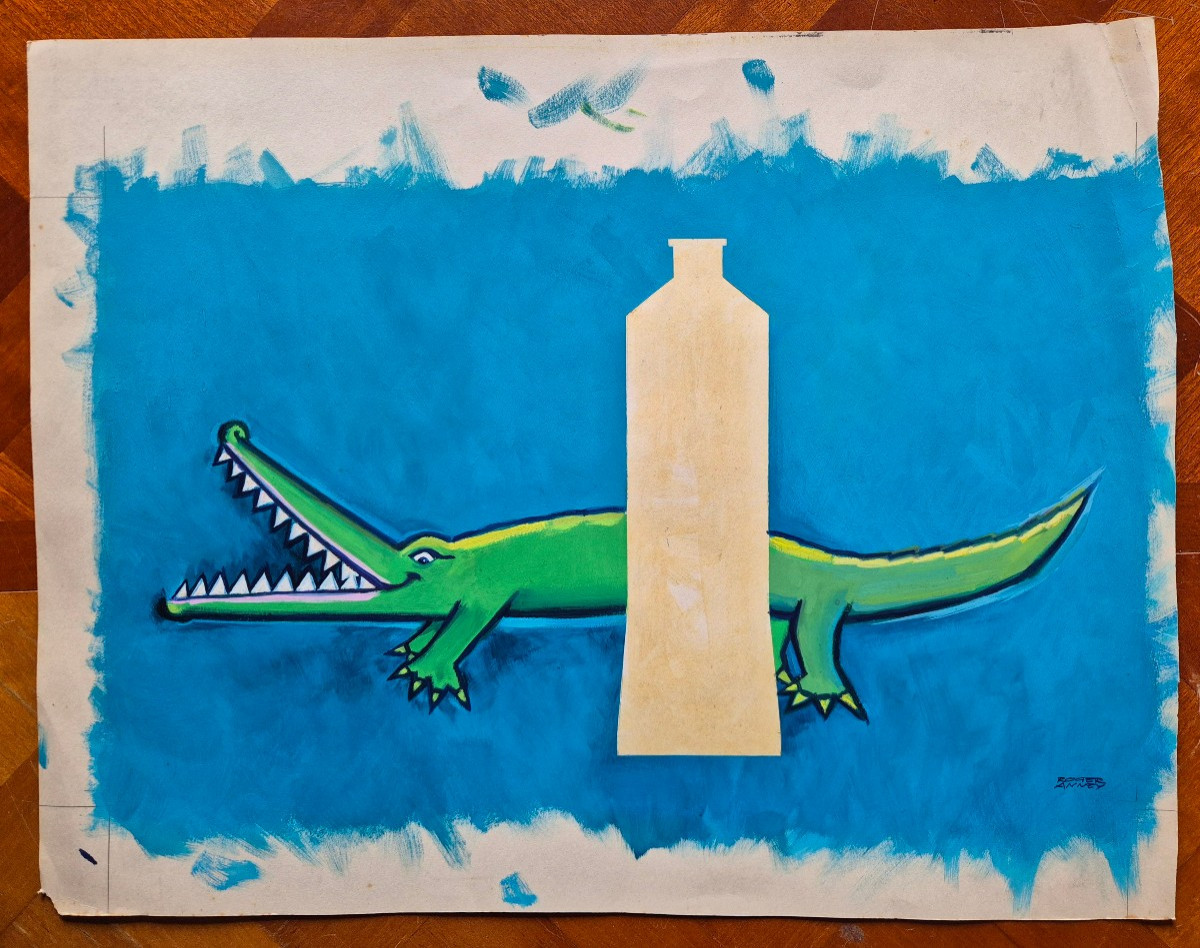 Original Advertising Project - Gouache 1963 Signed Roger Anney - Health Poster