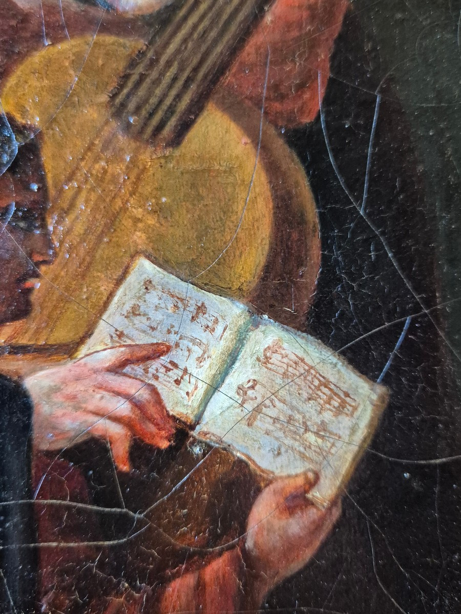 The Music Lesson. Oil On Venetian Canvas, 19th Century -photo-1