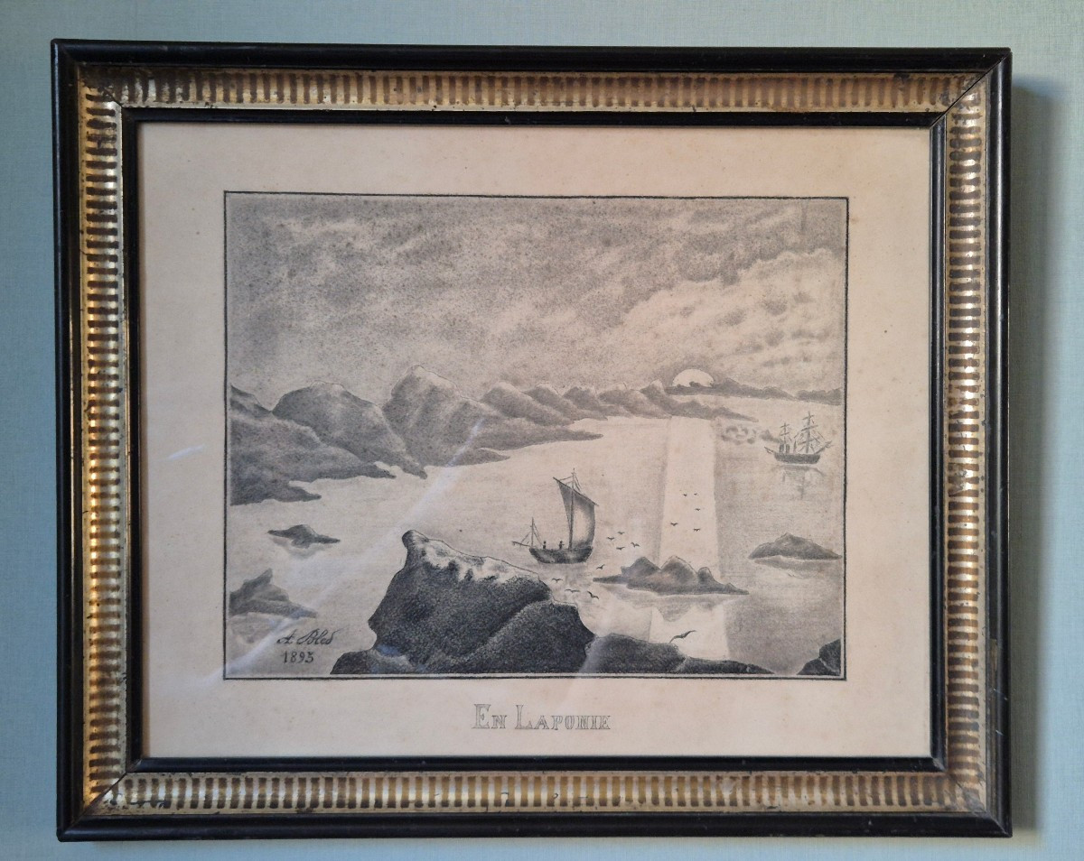 La Laponie - Paire de chaussures Samis et Dessin original 1895-photo-4