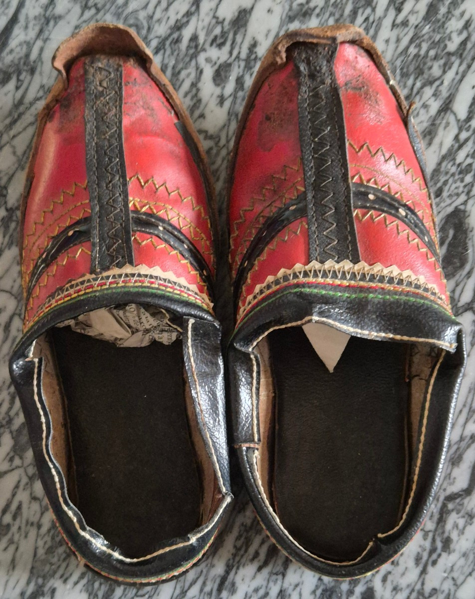 La Laponie - Paire de chaussures Samis et Dessin original 1895-photo-2