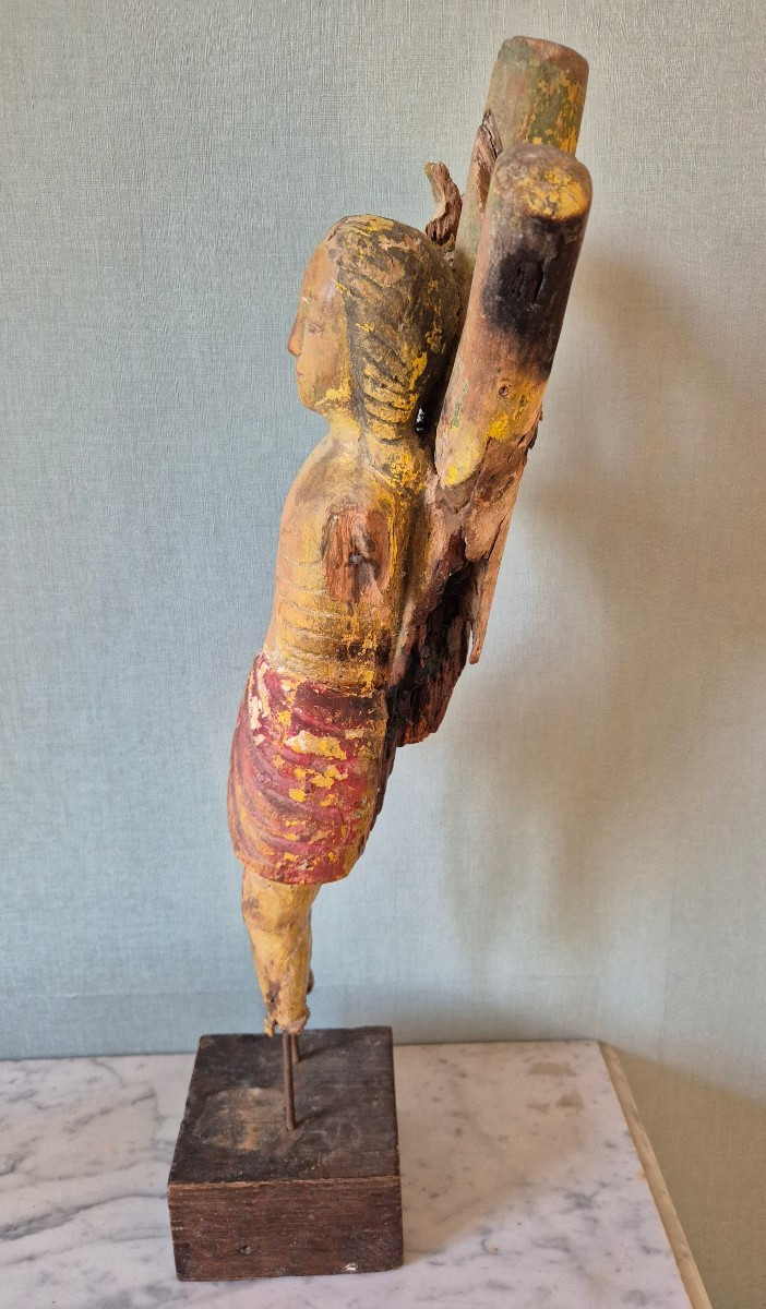 Saint-Sébastien - Bois polychrome du XVIIe siècle -photo-3