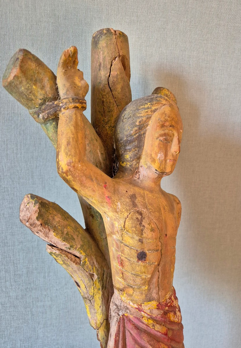 Saint-Sébastien - Bois polychrome du XVIIe siècle 