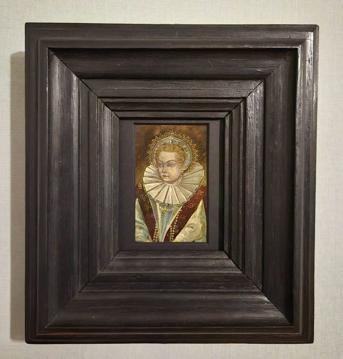Miniature Oil On Copper Woman From The High Renaissance 