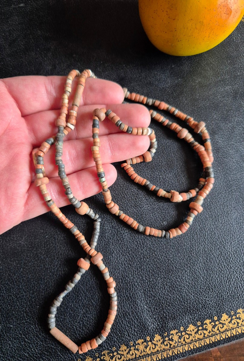 Row Of Pre-columbian Terracotta Beads -photo-2
