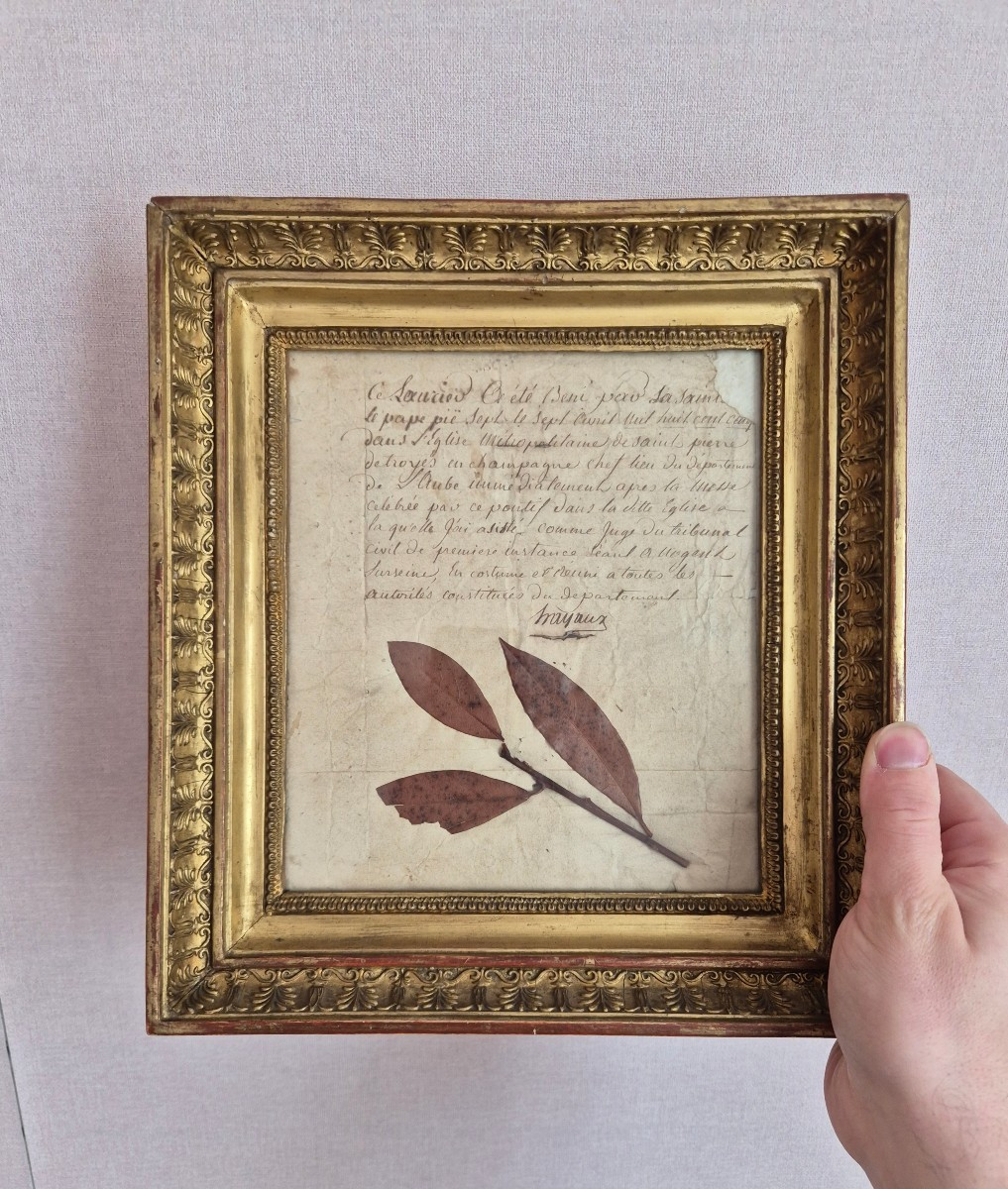 Empire Period Reliquary Frame Of A Laurel Tree Blessed By Pope Pius VII In 1805-photo-2