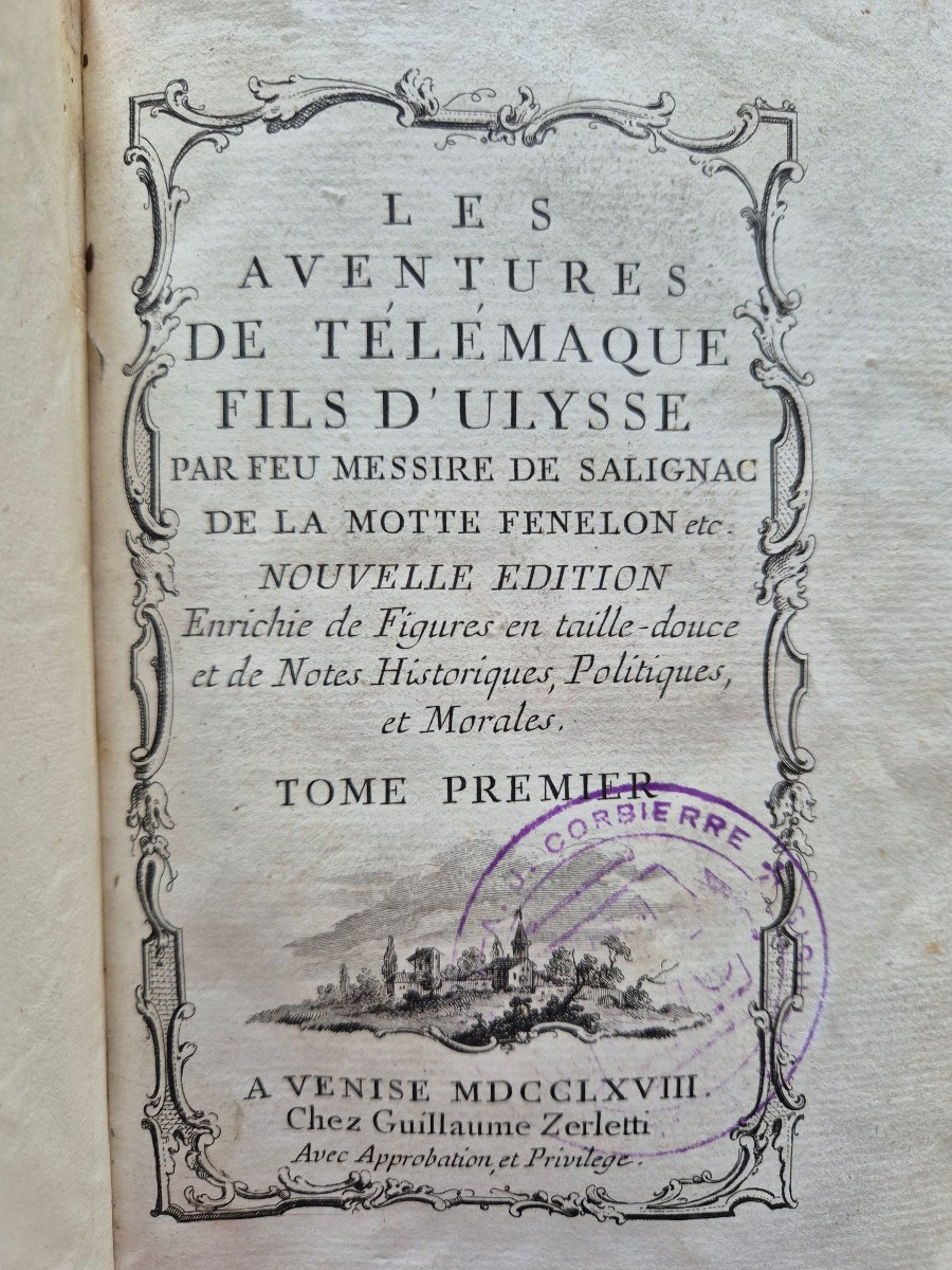 1768 Les Aventures de Télémaque - reliure vélin d'époque-photo-2