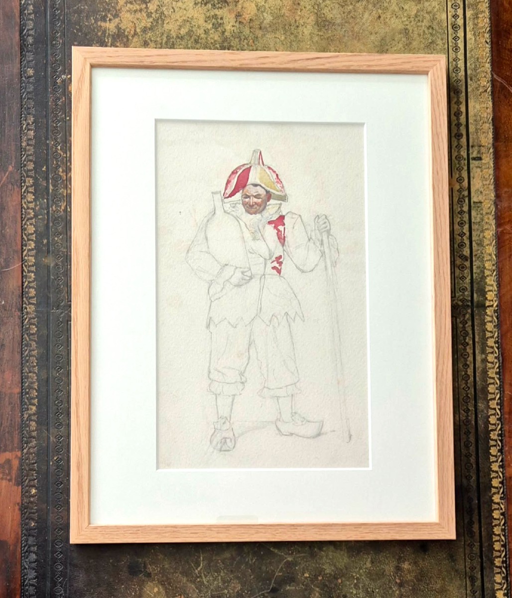 Watercolor Drawing Of A Theatrical Costume, A Major Arcana Of The Tarot, 19th Century -photo-2