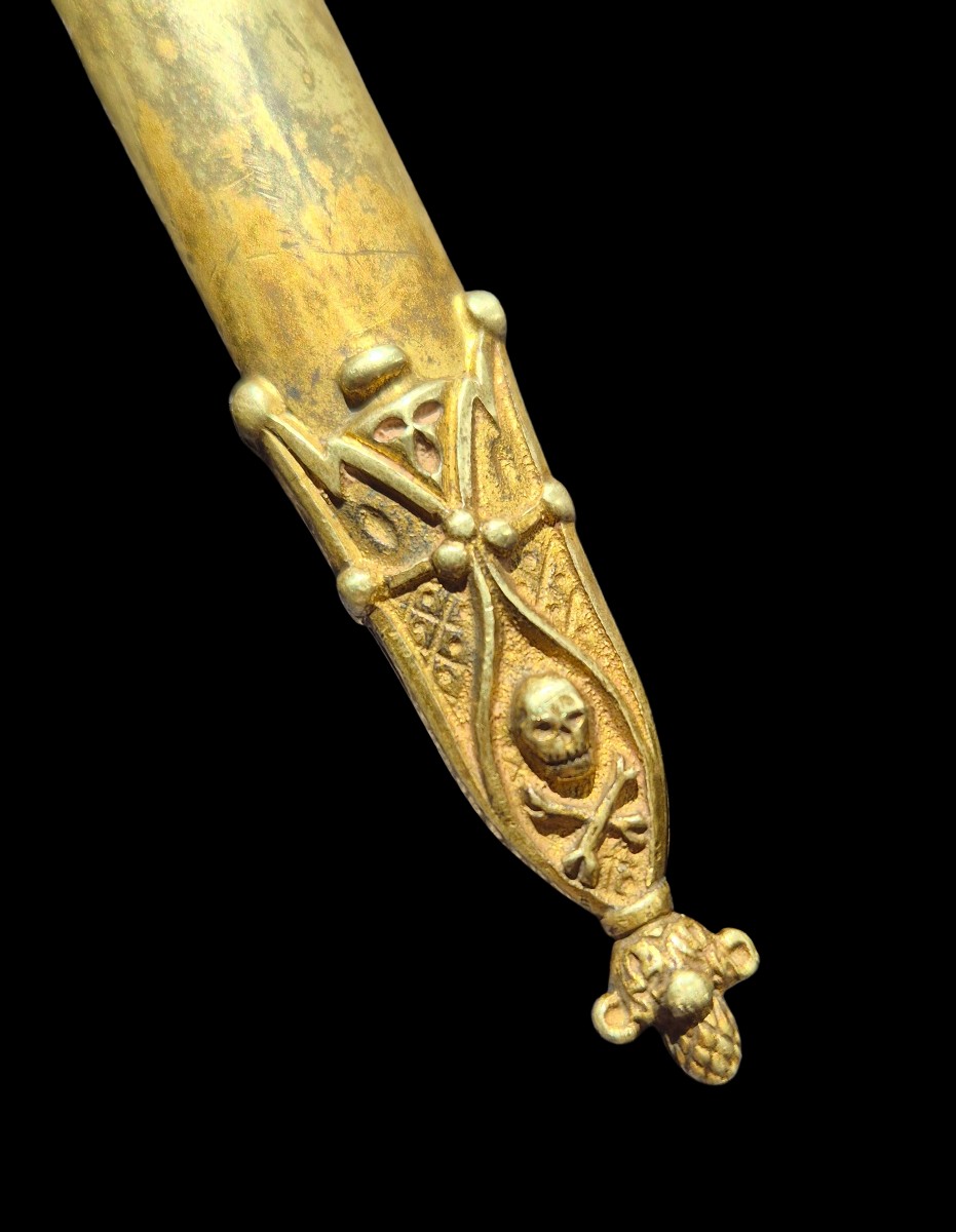 Pique-c*uille Memento Mori - Circa 1830 Troubadour Period - Dagger-photo-3