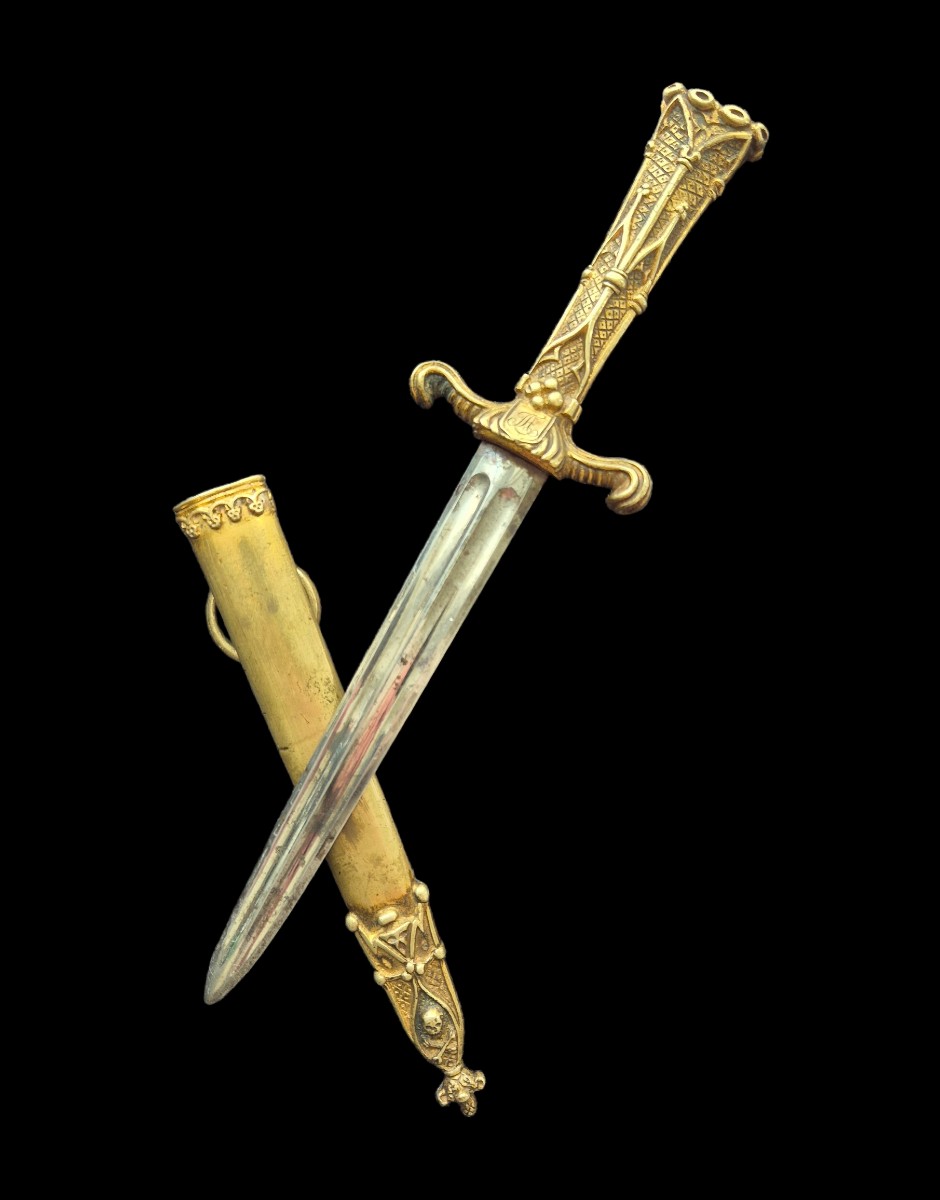 Pique-c*uille Memento Mori - Circa 1830 Troubadour Period - Dagger