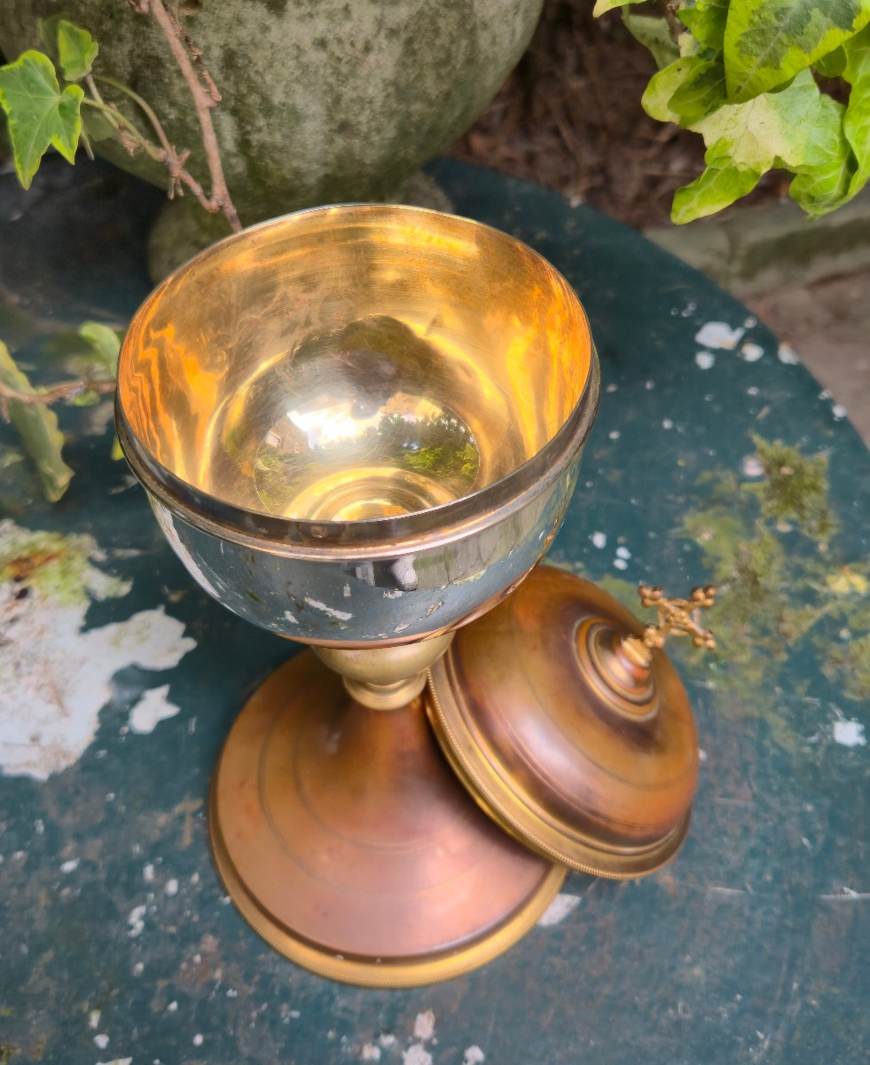 Ciboire 1885-1889 Louis Lepreux Argent et cuivre-photo-3