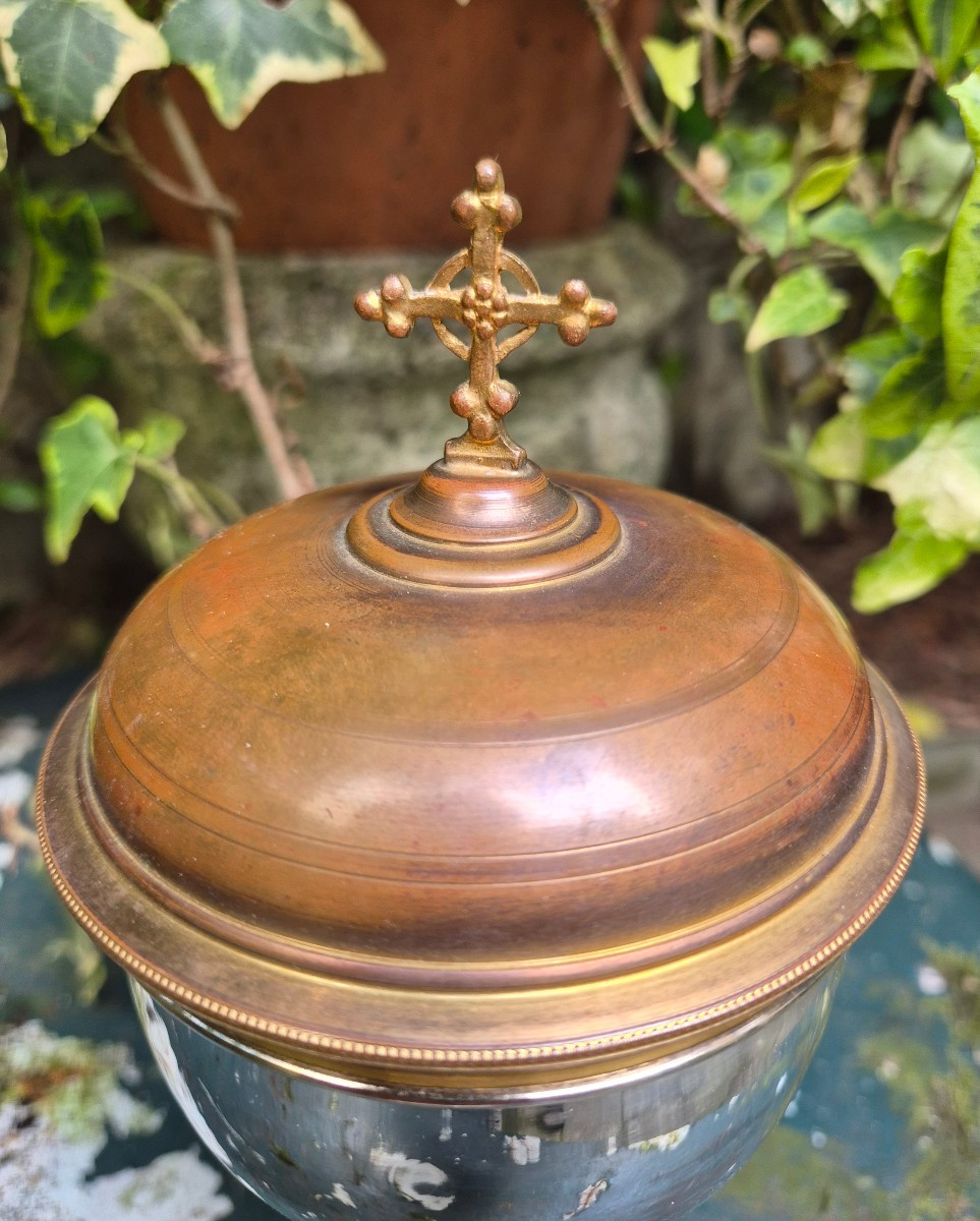 Ciboire 1885-1889 Louis Lepreux Argent et cuivre-photo-1