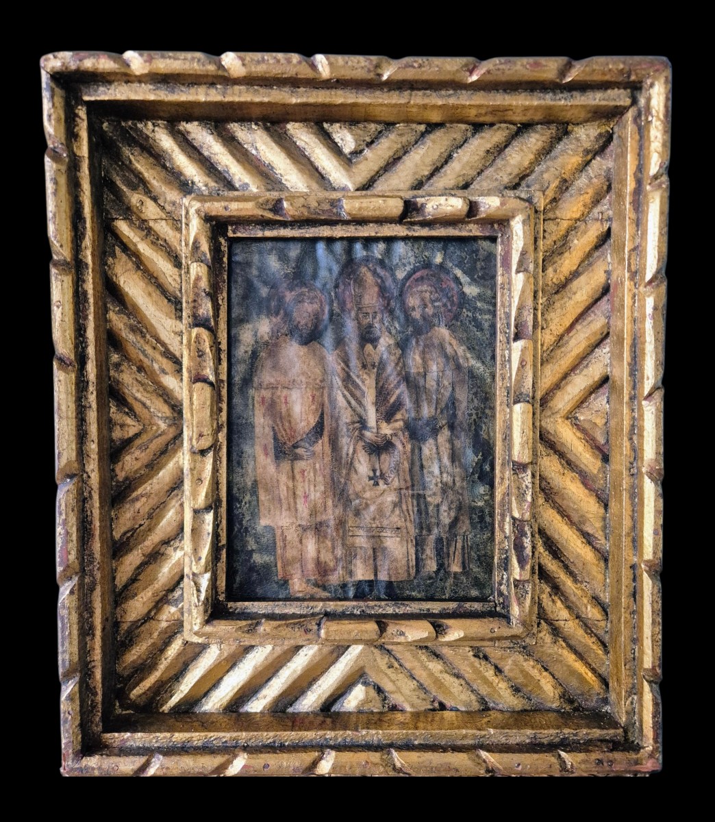 The Three Hierarchs - Orthodox Icon On Vellum-photo-2