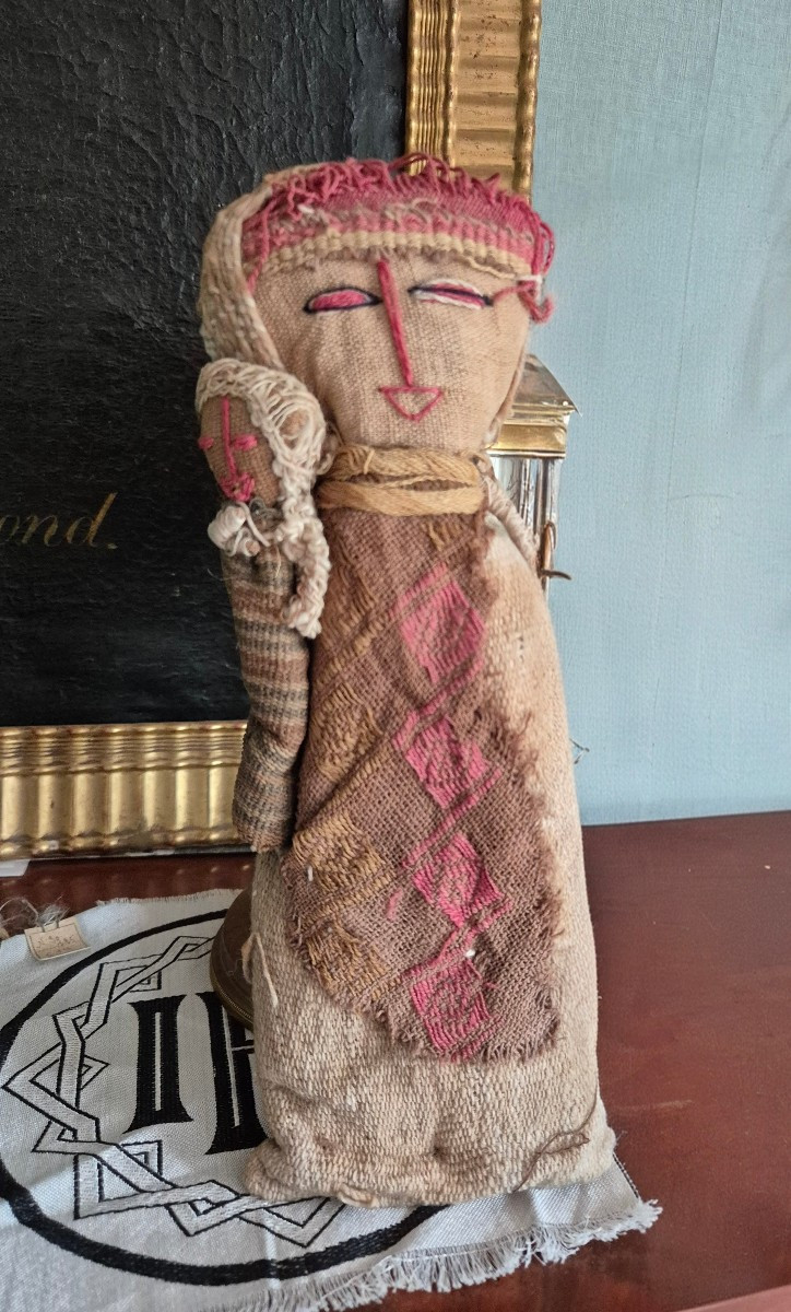 Art funéraire - Poupée Chancay en tissus mortuaires précolombiens Circa 1930-photo-3