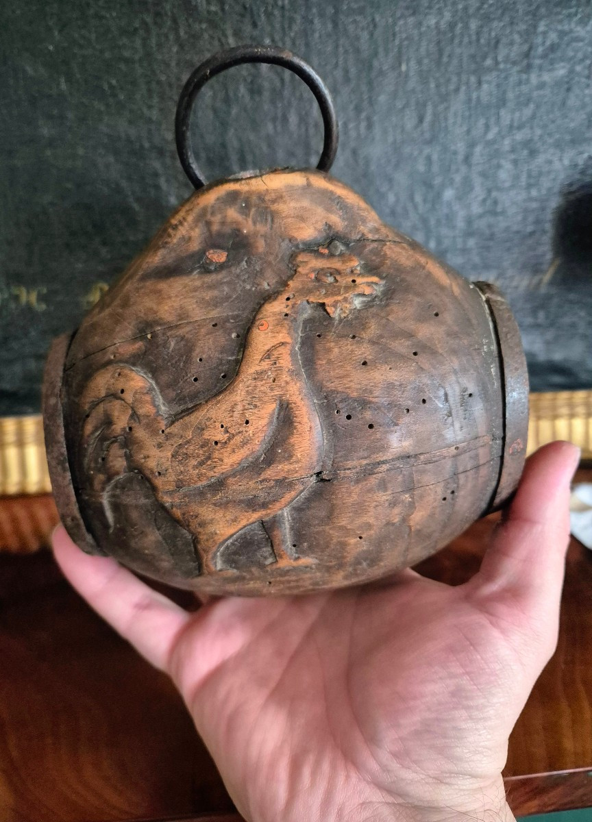 Paire de tonnelets en bois sculpté - Objets de voiliers XIXe siècle -photo-2