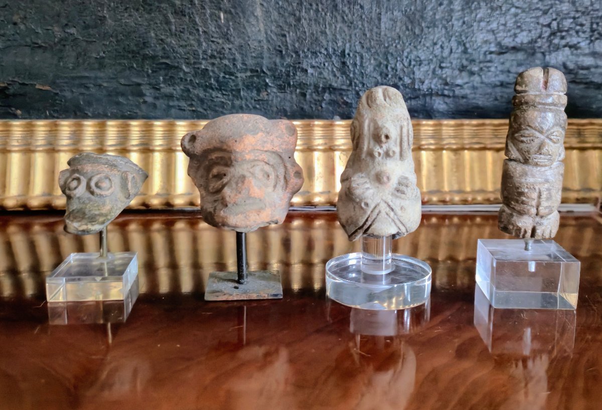 Statuettes précolombiennes en terre cuite - Art premier -photo-1