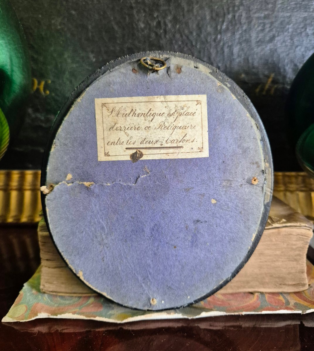Reliquaire en argent et son Authentique de Saint François de Sales et Chantal -photo-1