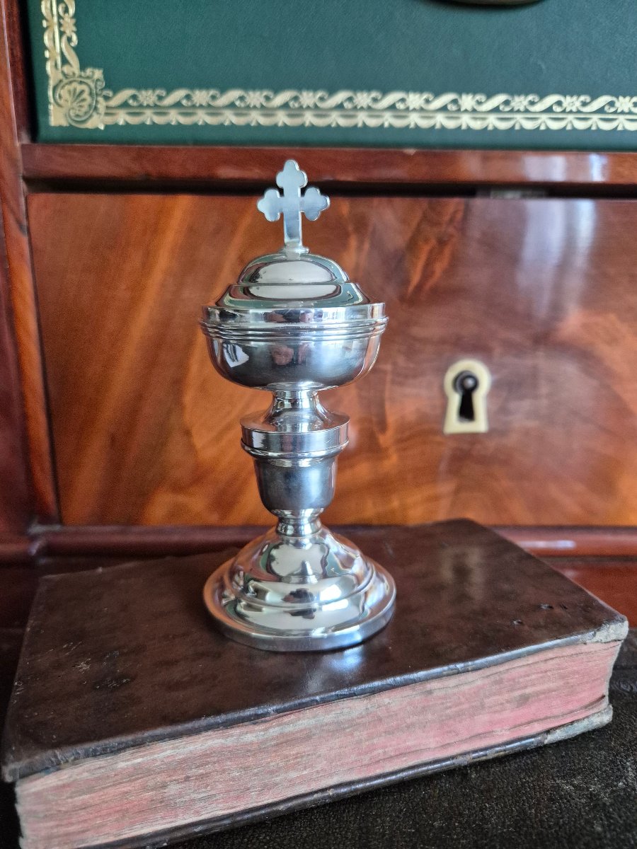 19th-century Solid Silver Communion Cup For The Sick -photo-5