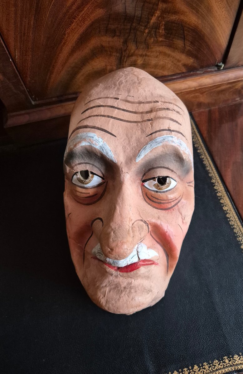 Masque de carnaval en papier mâché Tout début XXe siècle -photo-3