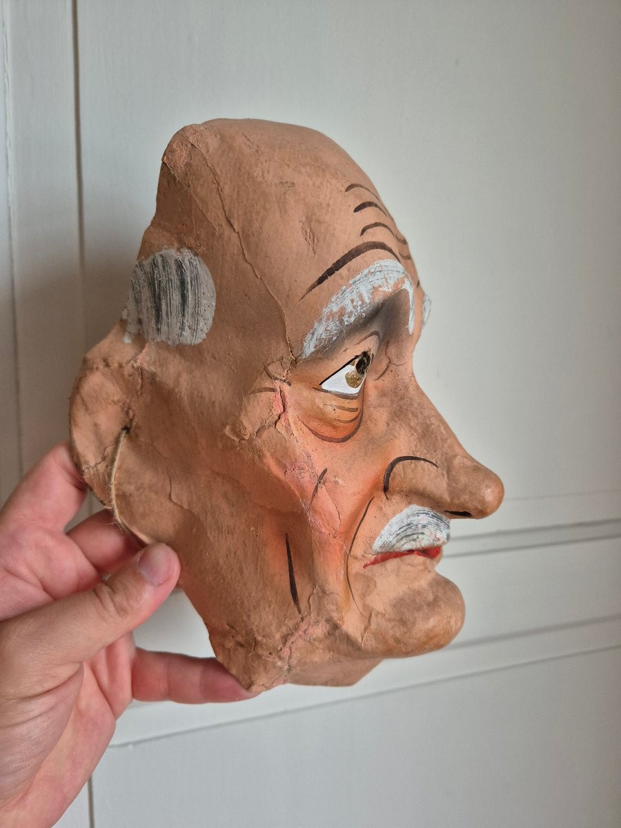 Masque de carnaval en papier mâché Tout début XXe siècle -photo-1