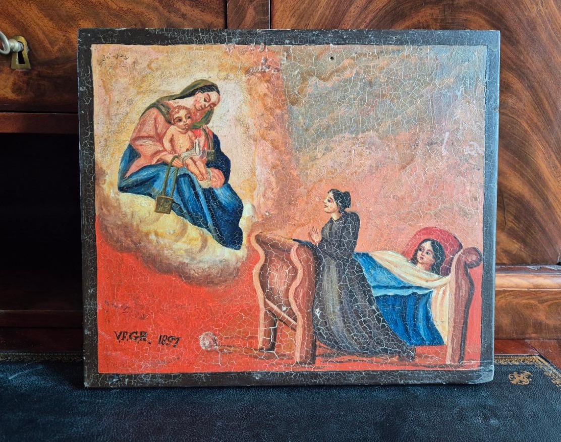 Ex voto Huile sur Panneau 1897 Scène de guérison 