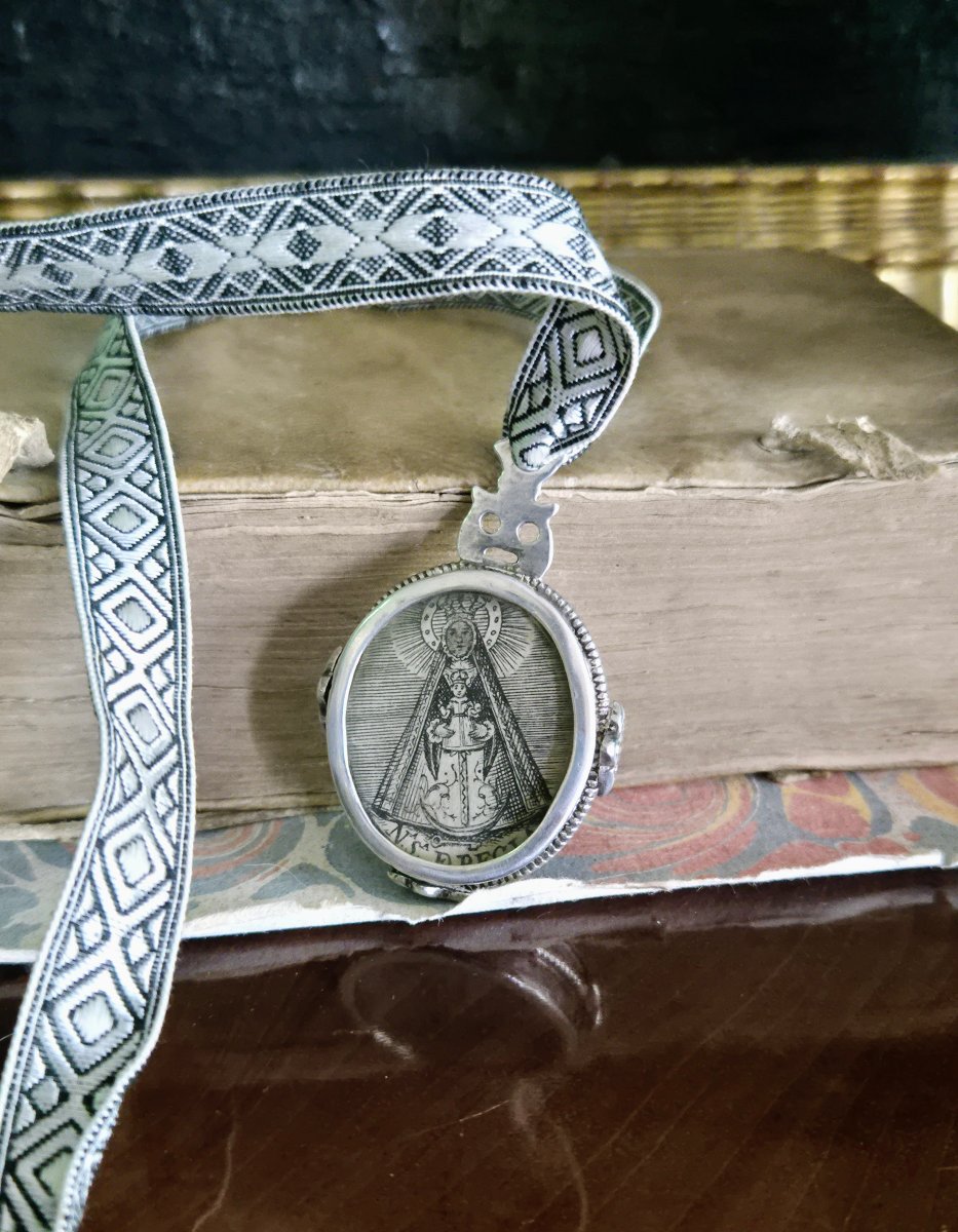 Sainte Face Voile de Véronique - Reliquaire pendentif ex voto XIXe siècle -photo-2
