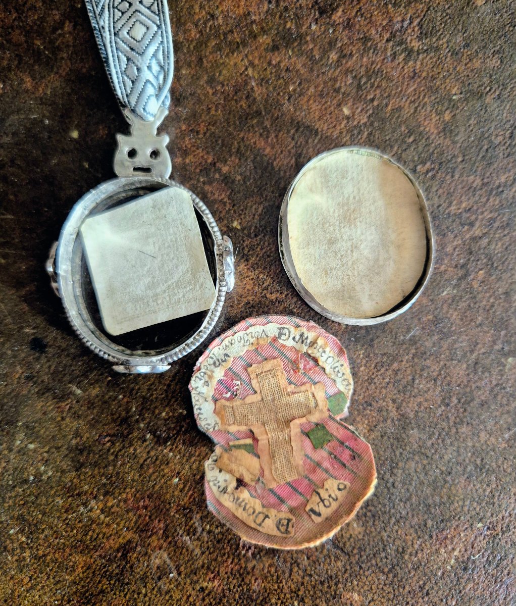 Sainte Face Voile de Véronique - Reliquaire pendentif ex voto XIXe siècle -photo-3