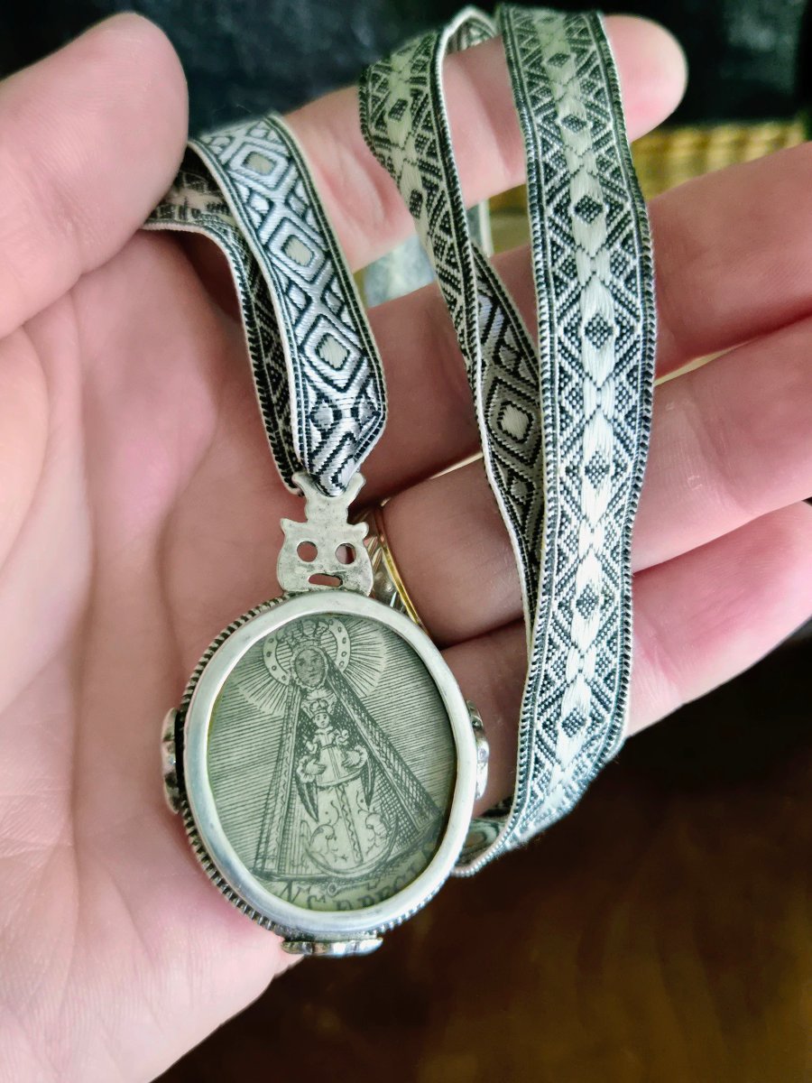 Sainte Face Voile de Véronique - Reliquaire pendentif ex voto XIXe siècle -photo-1