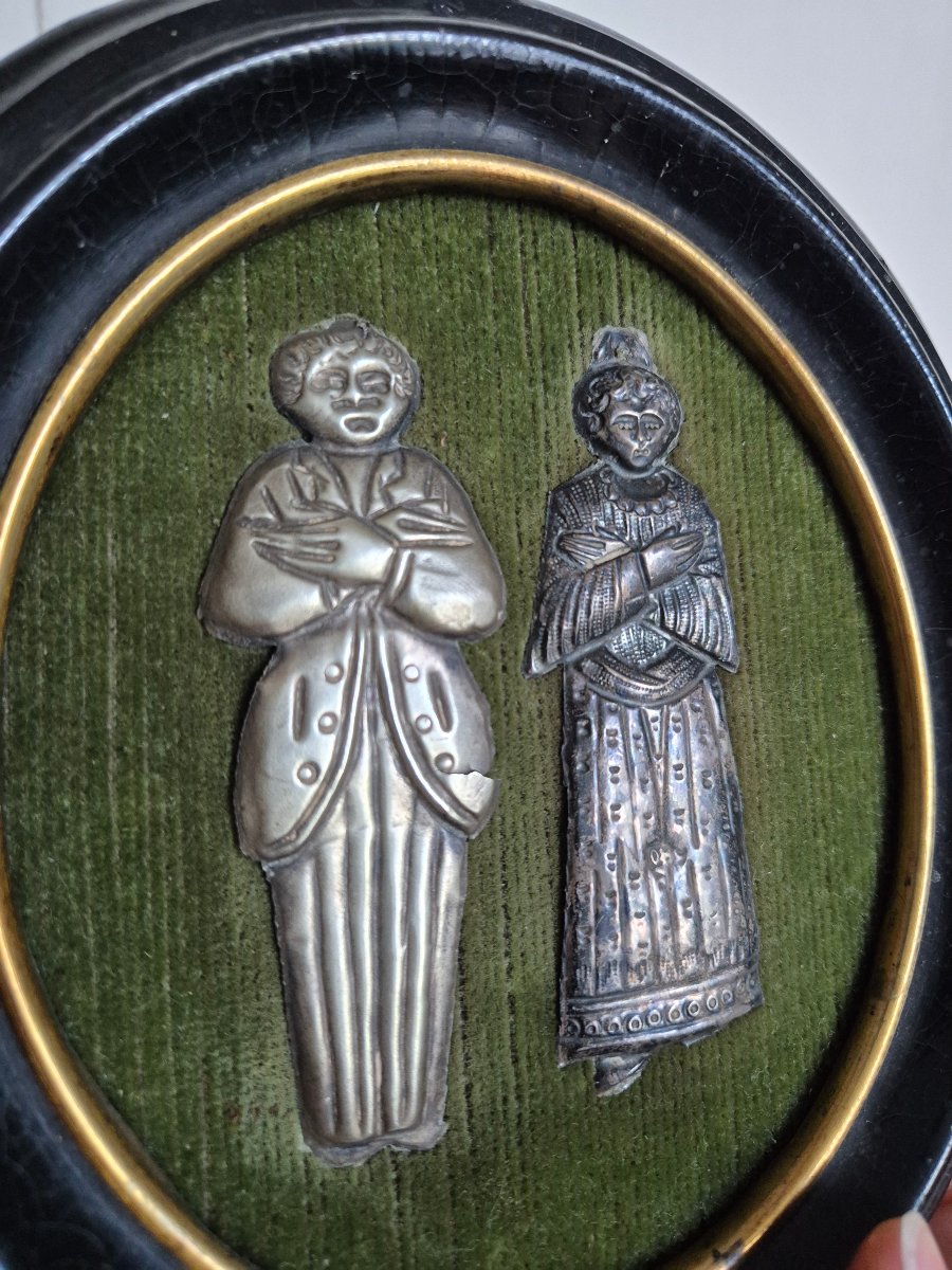 Couple Ex voto encadré XIXe siècle -photo-2