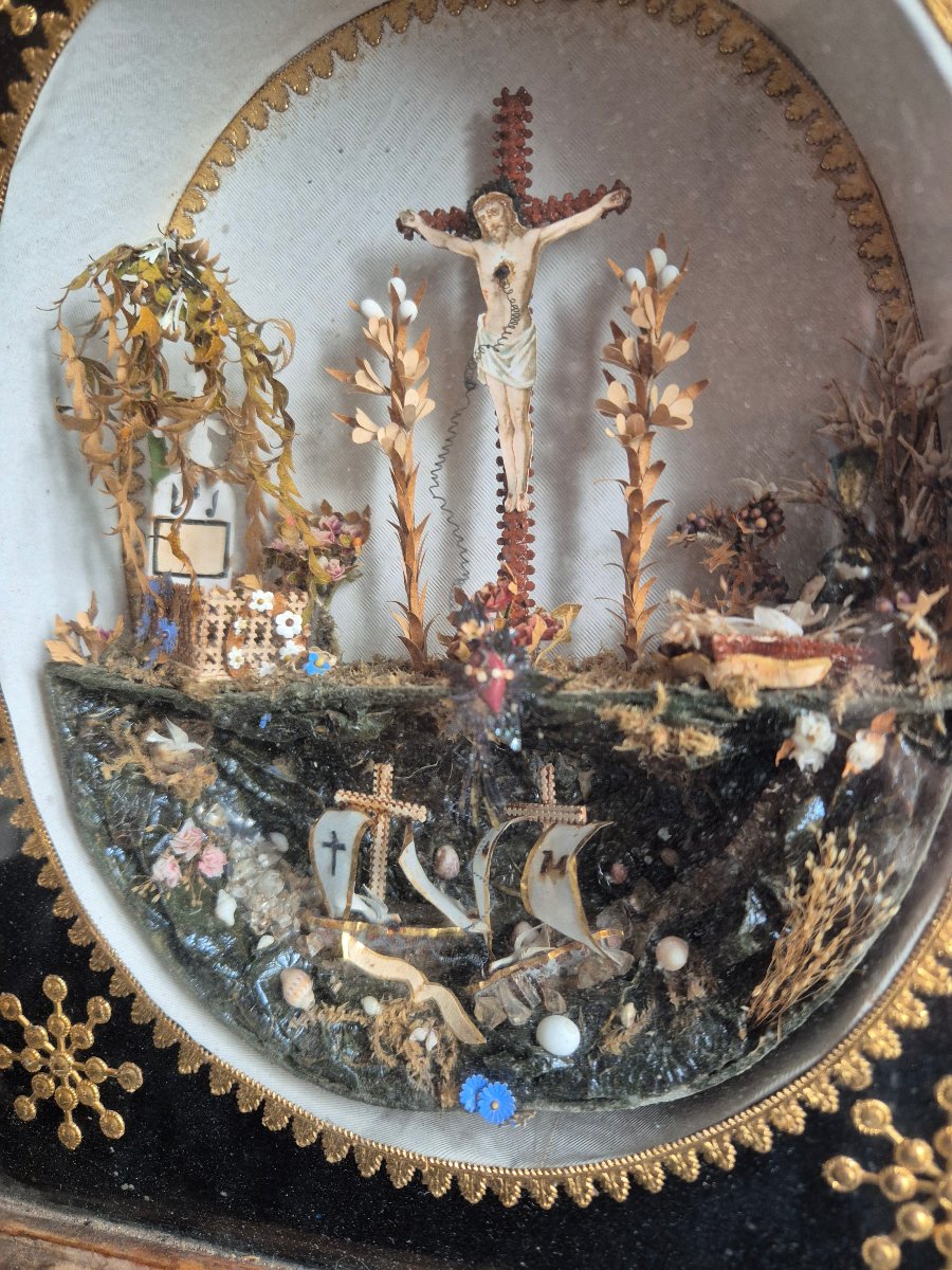19th-century Convent Artwork—religious Cutouts And Ex Votos-photo-2