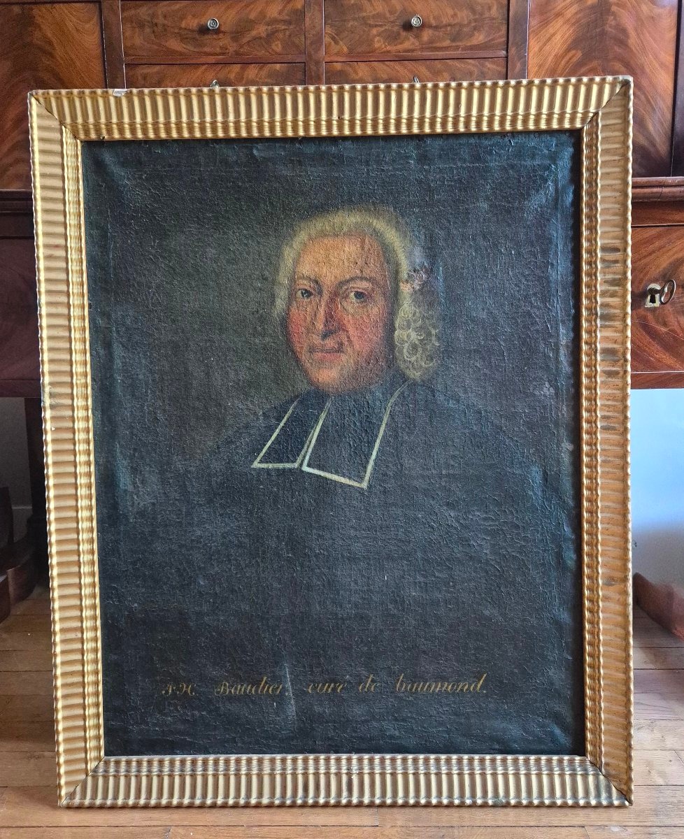 Portrait de curé XVIIIe siècle  Huile sur toile