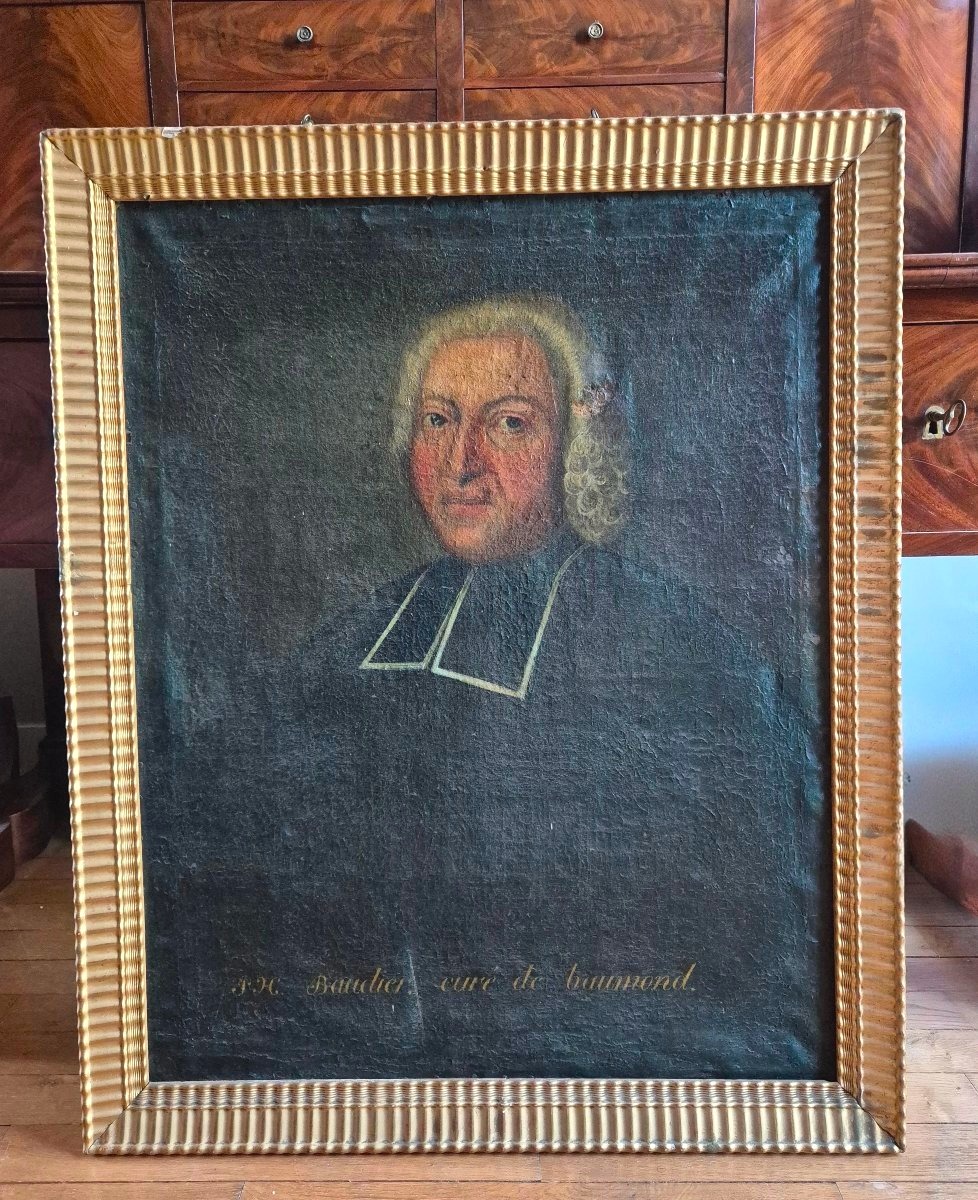 Portrait de curé XVIIIe siècle  Huile sur toile