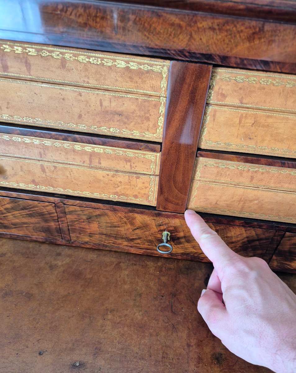 "bonheur Du Jour" Stamped "antoine-nicolas Lesage," Flamed Mahogany -photo-4