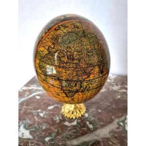 Globe en Oeuf d'Autruche - Mappemonde