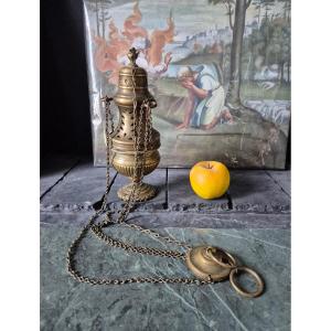 19th Century Bronze Church Incense Burner