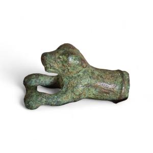 Manche de couteau romain zoomorphe en bronze - Archéologie