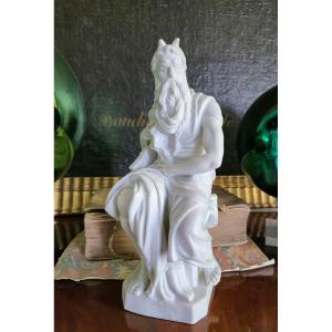 Moïse aux cornes  'de Michel-Ange' en Biscuit - XIXe siècle 