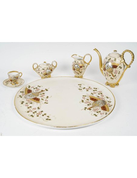 Porcelain Coffee Service In The Satsuma Style—japonism, Napoleon III Period, Late 19th Century-photo-3