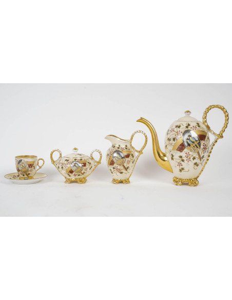 Porcelain Coffee Service In The Satsuma Style—japonism, Napoleon III Period, Late 19th Century-photo-3