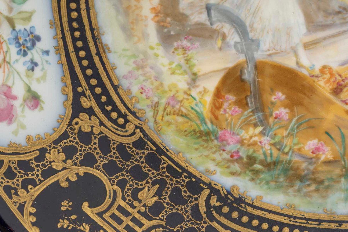 Coupe en porcelaine et monture en bronze doré, XIXème siècle-photo-2
