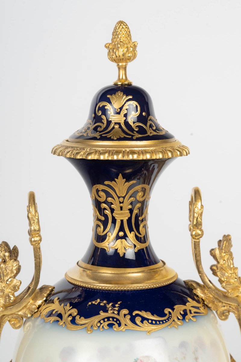 Pair Of Vases In The Sèvres Style, 19th Century—napoleon III Period-photo-4
