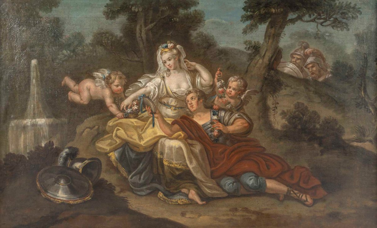 Renaud In Armide’s Gardens, After Jean-honoré Fragonard – French School, 18th Century-photo-2
