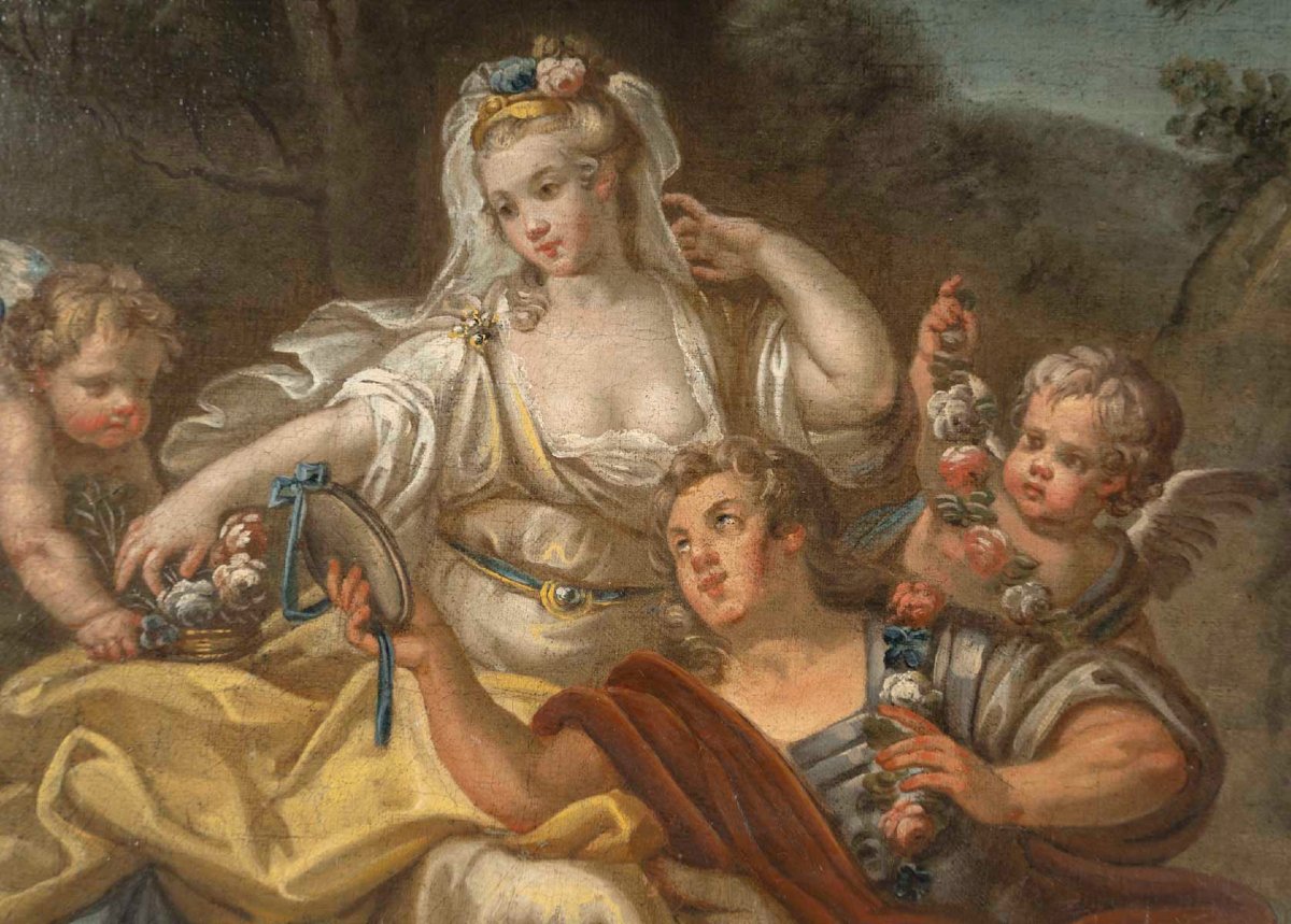 Renaud In Armide’s Gardens, After Jean-honoré Fragonard – French School, 18th Century-photo-4