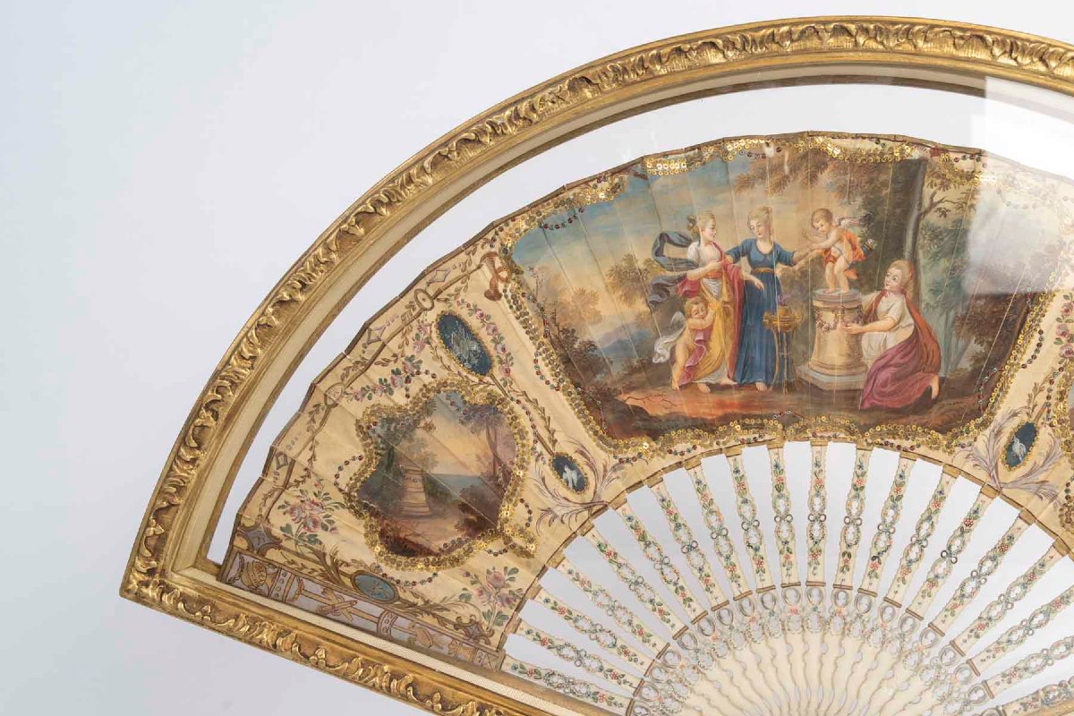  Louis XV-era Fan In Its Display Frame-photo-2