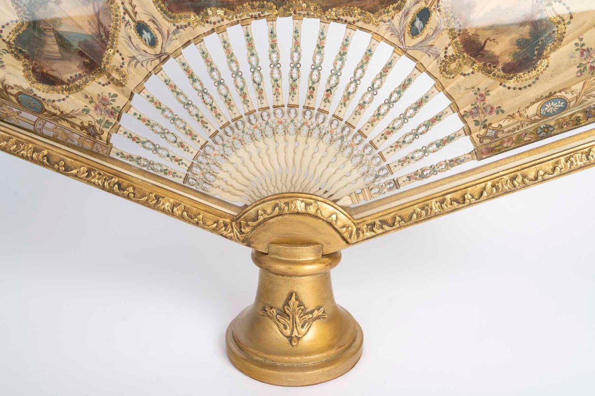  Louis XV-era Fan In Its Display Frame-photo-3