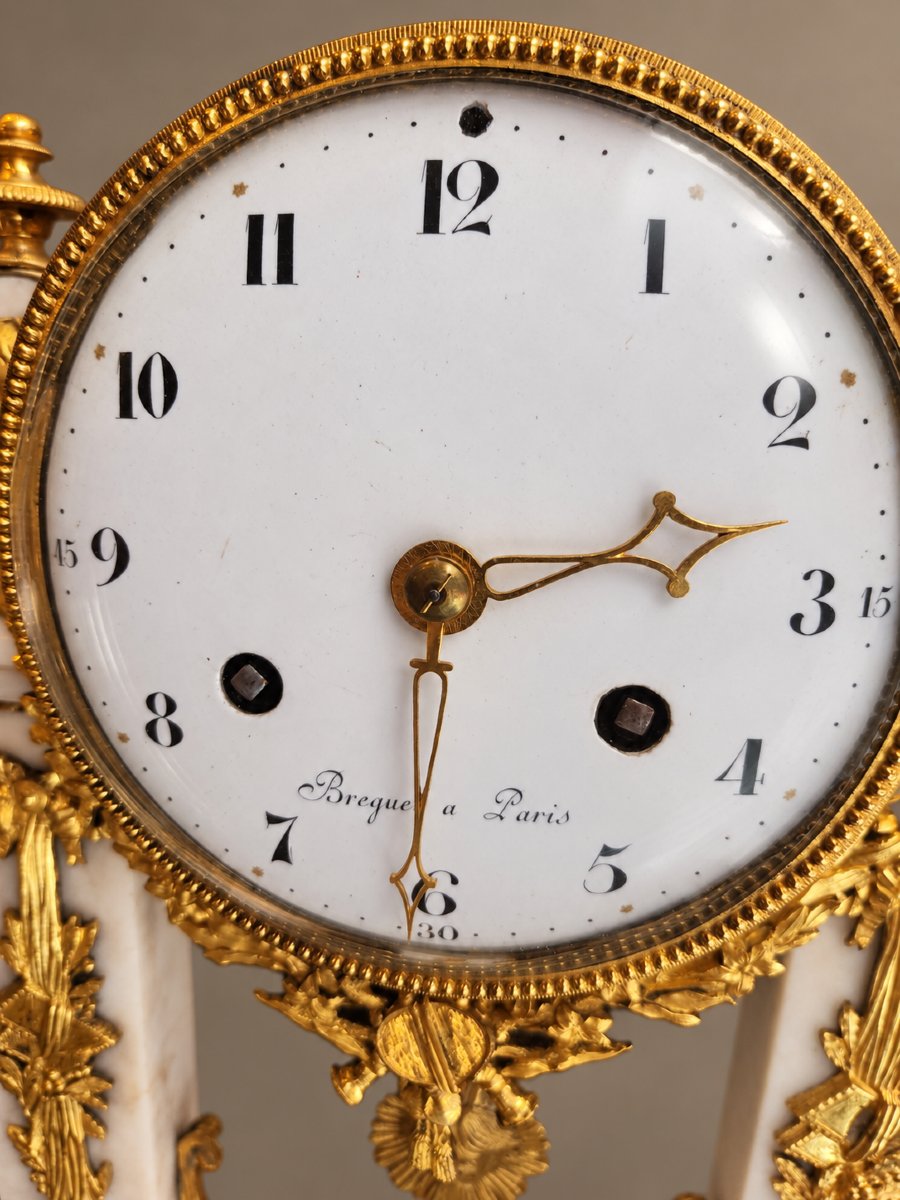 Pendule portique Breguet à Paris en marbre et bronze doré – Vers 1800-photo-2