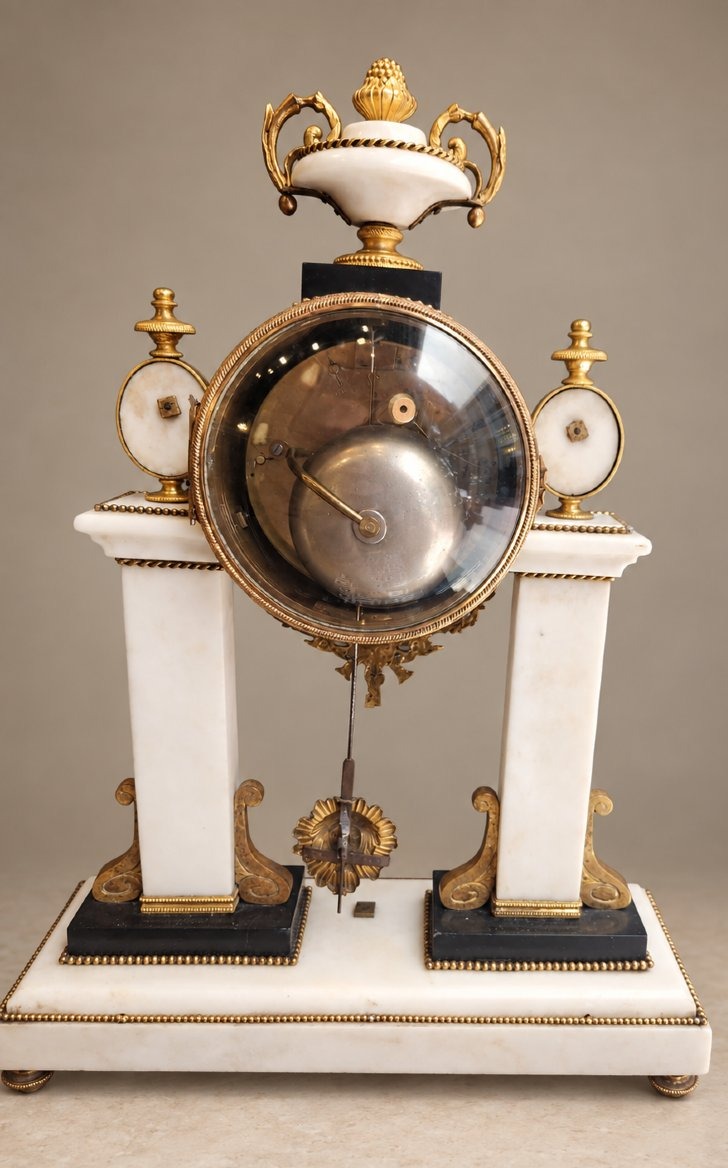 Pendule portique Breguet à Paris en marbre et bronze doré – Vers 1800-photo-4