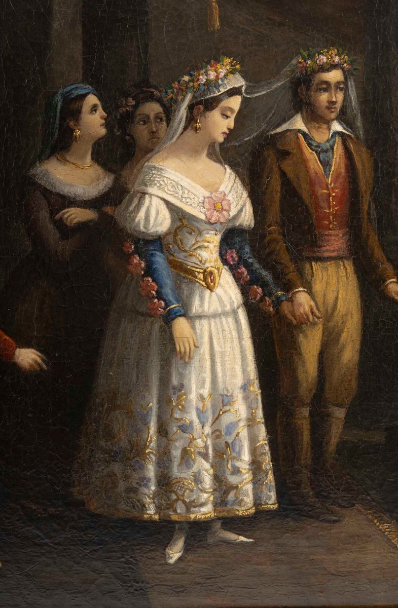 Huile sur Toile, Mariage napolitain – École italienne, début du XIXᵉ siècle-photo-2