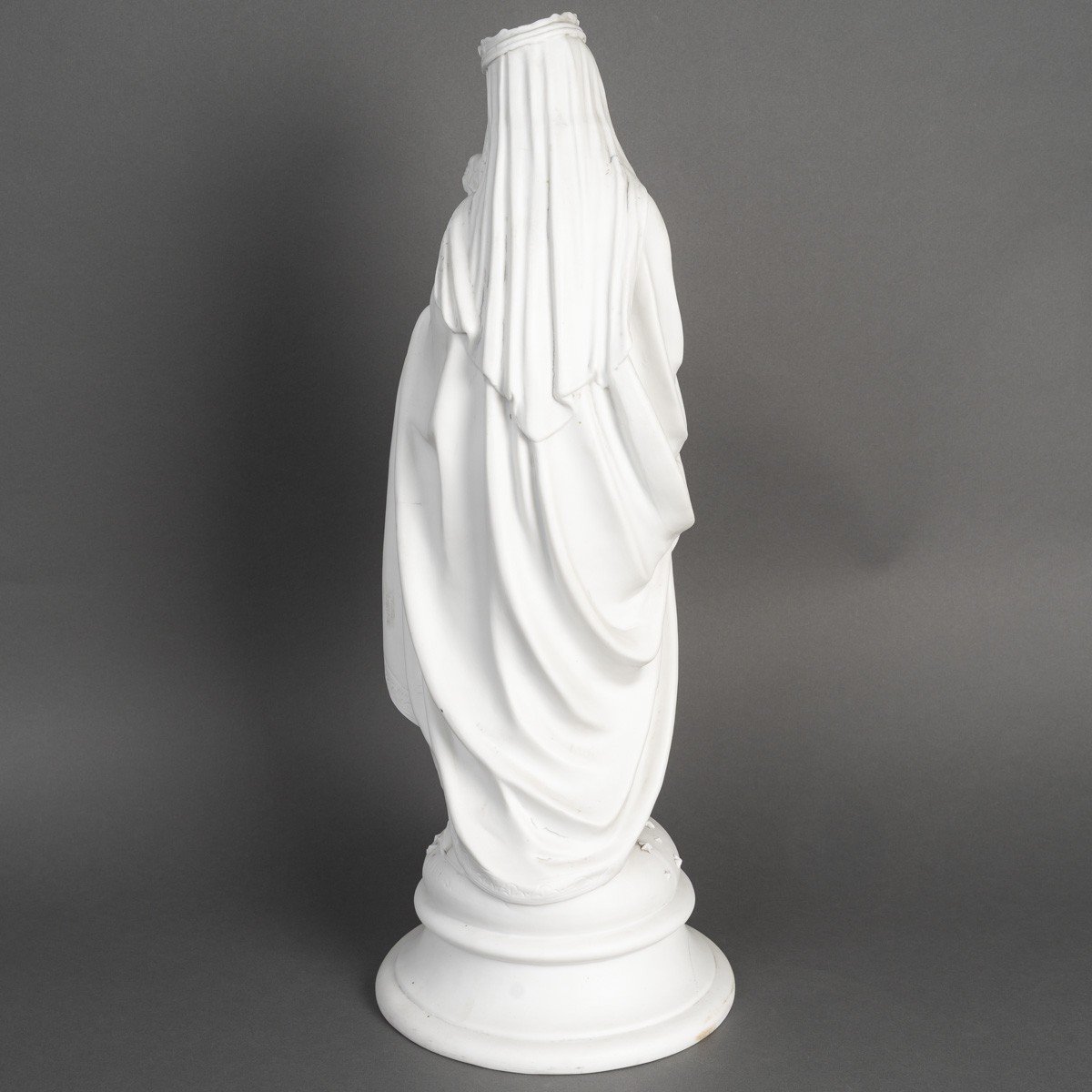 Statue Of The Virgin And Child In White Porcelain Biscuit, Attributed To Cyfflé, Late 19th Century-photo-4